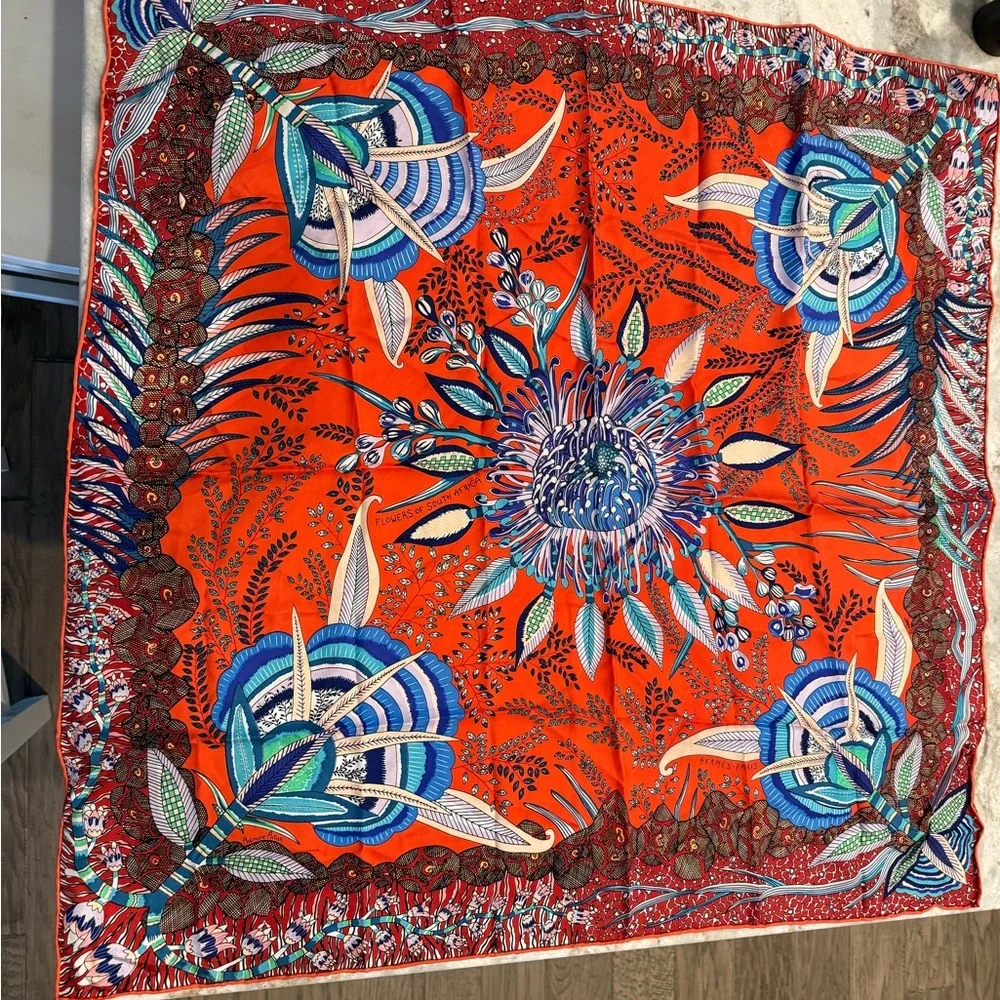 Hermes Flowers of South of Africa Scarf - Picture 1 of 6